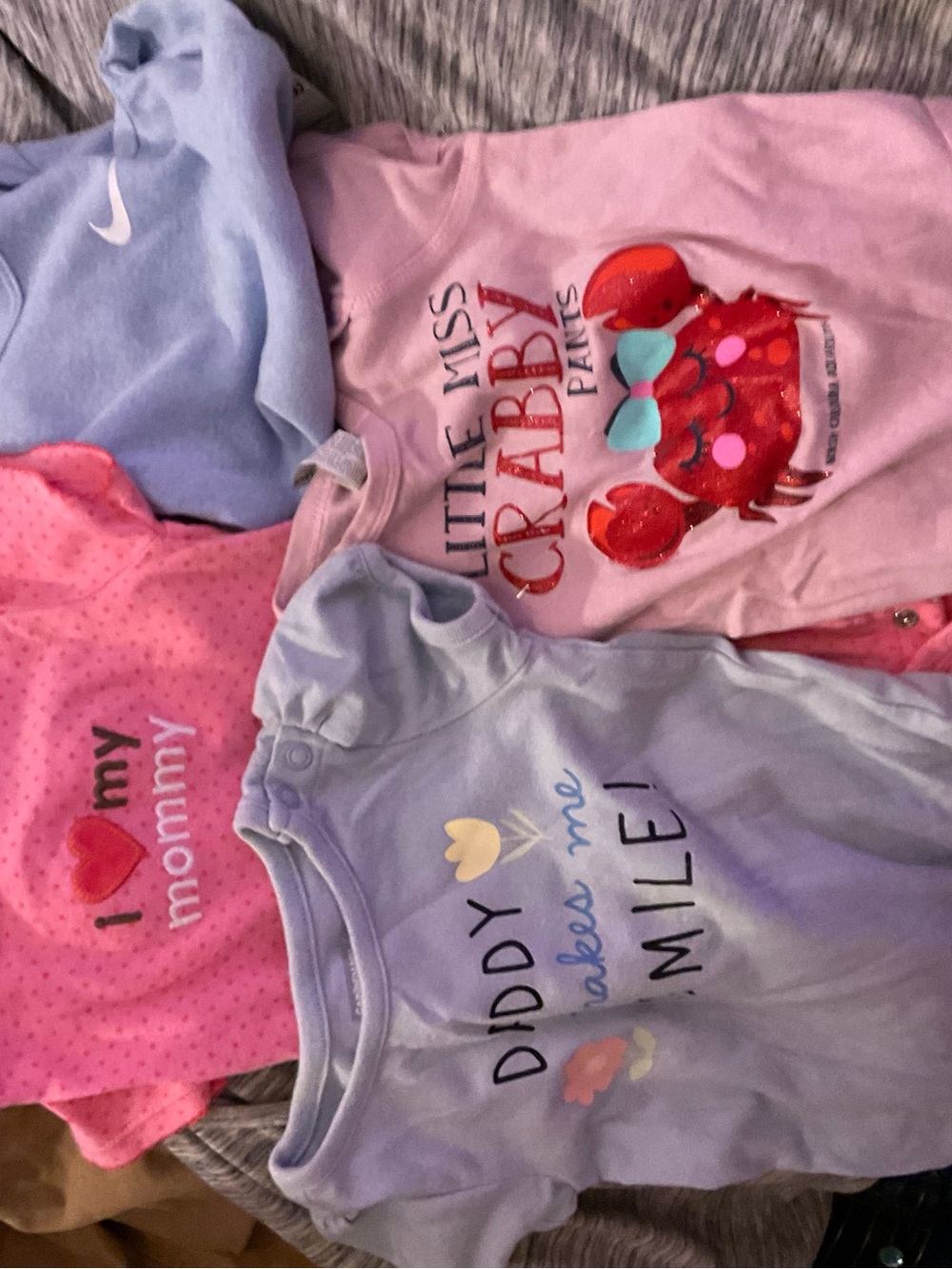 Little Miss Crabby Pink Girls Pajama Top
